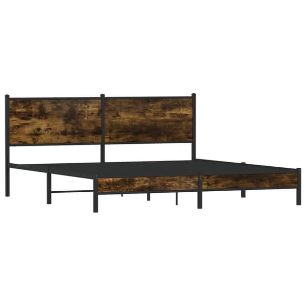 sengeramme uden madras 183x213 cm metal røget egetræsfarve