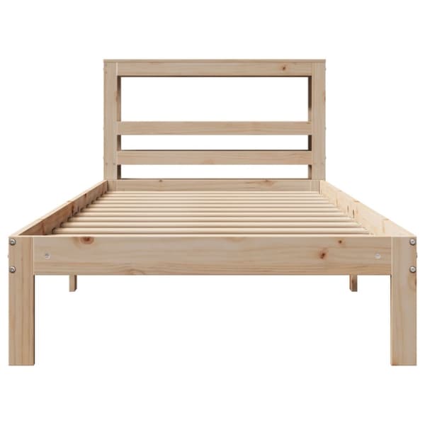 sengeramme med sengegavl 75x190 cm massivt fyrretræ