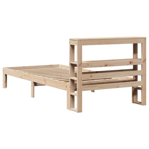 sengeramme med sengegavl 75x190 cm massivt fyrretræ