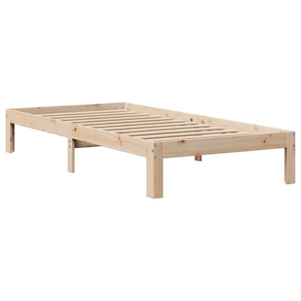 sengeramme med sengegavl 75x190 cm massivt fyrretræ