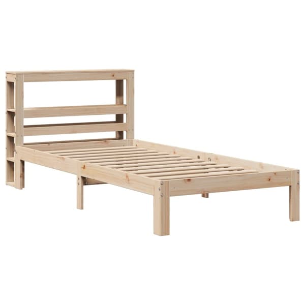 sengeramme med sengegavl 75x190 cm massivt fyrretræ