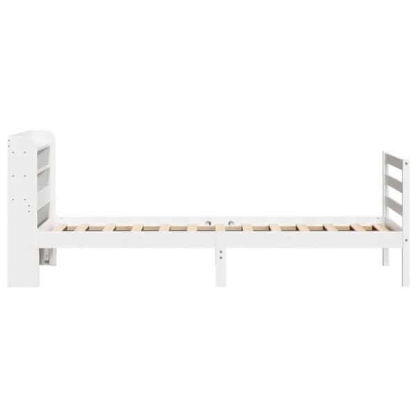 sengeramme med sengegavl 75x190 cm massivt fyrretræ hvid