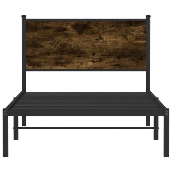 sengeramme uden madras 100x200 cm metal røget egetræsfarve