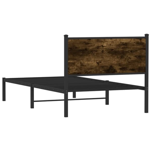 sengeramme uden madras 100x200 cm metal røget egetræsfarve