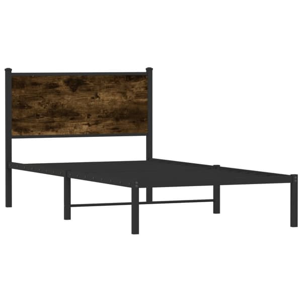 sengeramme uden madras 100x200 cm metal røget egetræsfarve