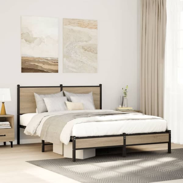 sengeramme uden madras 140x190 cm metal sonoma-eg