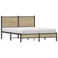 Miniatyrbillede 4 af 10: sengeramme uden madras 140x190 cm metal sonoma-eg