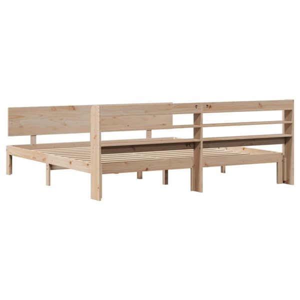 sengeramme med sengegavl 180x200 cm massivt fyrretræ