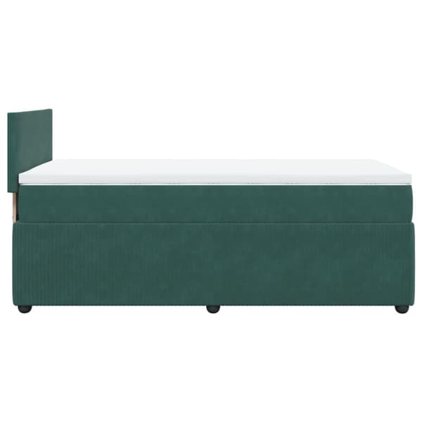 Ramsäng med madrass mörkgrön 90x200 cm sammet