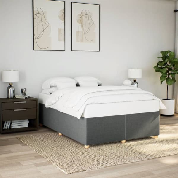 sengeramme uden madras 160x200 cm stof mørkegrå