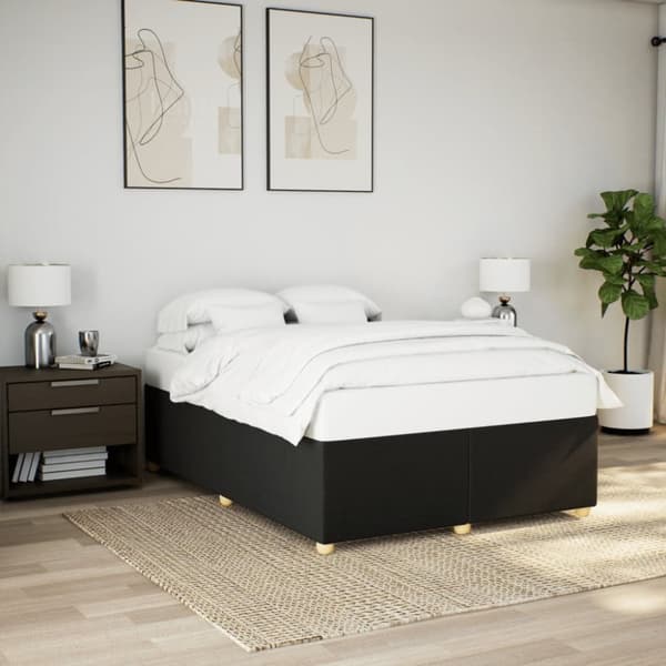 sengeramme uden madras 140x200 cm stof sort