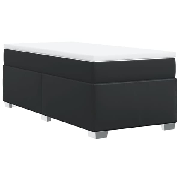 kontinentalseng med madras 100x200 cm kunstlæder sort