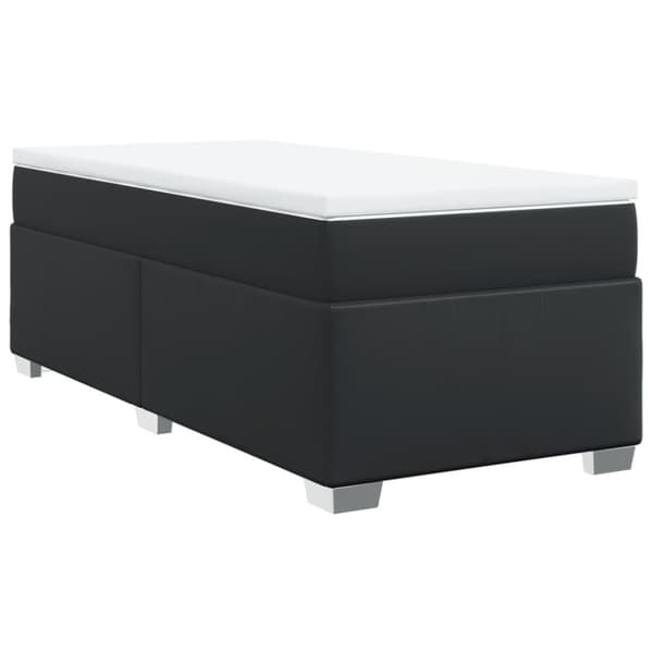 kontinentalseng med madras 100x200 cm kunstlæder sort