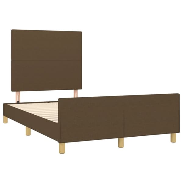 sengeramme med sengegavl 120x200 cm stof mørkebrun