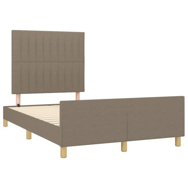 Sängynrunko sängynpäätyllä, taupe, 120x200 cm, verhoiltu kankaalla
