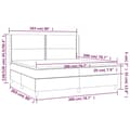 Miniatyrbillede 7 af 7: kontinentalseng med madras 200x200 cm stof sort