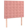 Miniatyrbillede 6 af 7: kontinentalseng med madras 90x190 cm fløjl pink