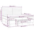 Miniatyrbillede 8 af 8: kontinentalseng med madras 200x200 cm stof sort