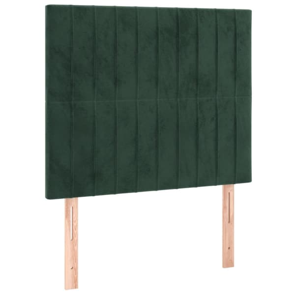Ramsäng med madrass mörkgrön 100x200 cm sammet