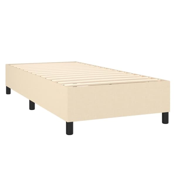 kontinentalseng med madras 100x200 cm stof cremefarvet