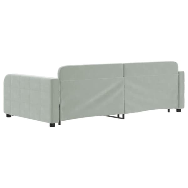 Dagbädd utdragbar med lådor ljusgrå 100x200 cm sammet