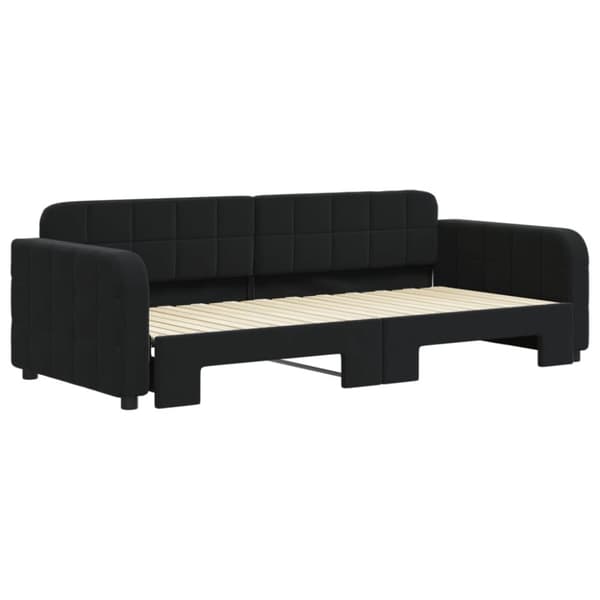 Dagbädd utdragbar svart 90x200 cm sammet