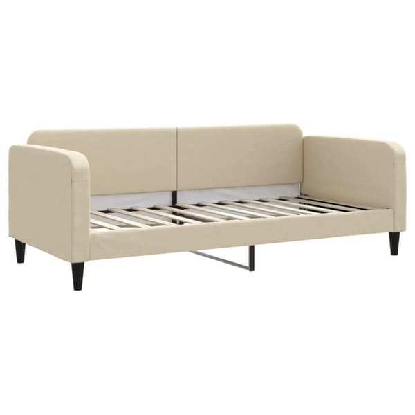 daybed med udtræk 90x200 cm stof cremefarvet