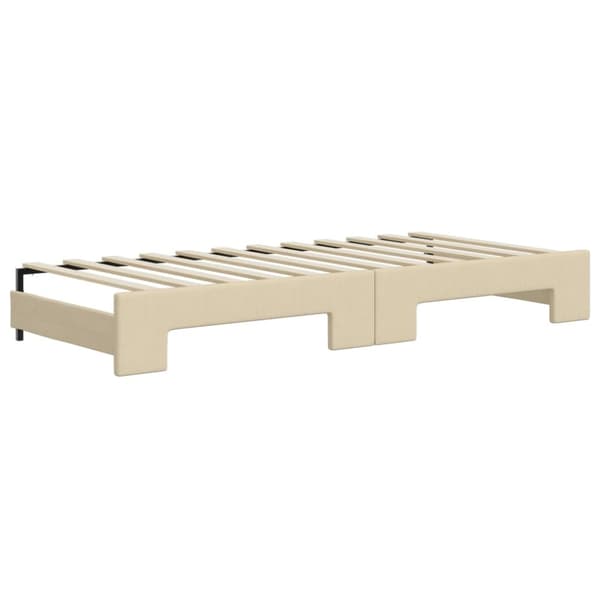 daybed med udtræk 90x200 cm stof cremefarvet