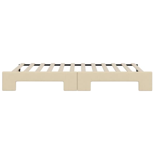 daybed med udtræk 90x200 cm stof cremefarvet