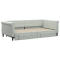 Miniatyrbillede 3 af 10: daybed med udtræk og skuffer 100x200 cm velour lysegrå