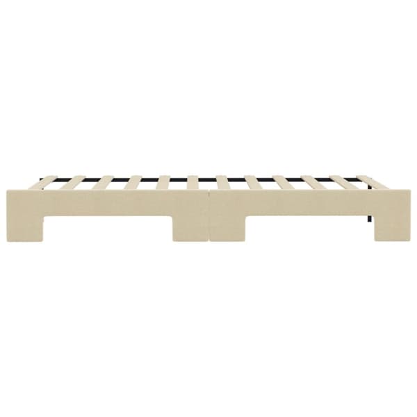 daybed med udtræk 90x200 cm stof cremefarvet