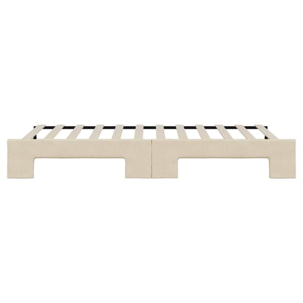 daybed med udtræk 90x200 cm stof cremefarvet
