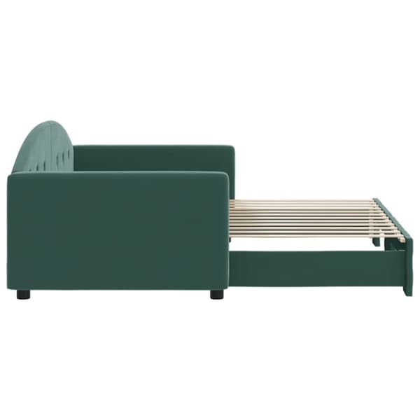Dagbädd utdragbar mörkgrön 90x200 cm sammet
