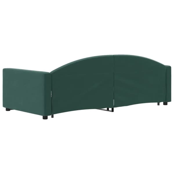 daybed med udtræk 90x200 cm velour mørkegrøn