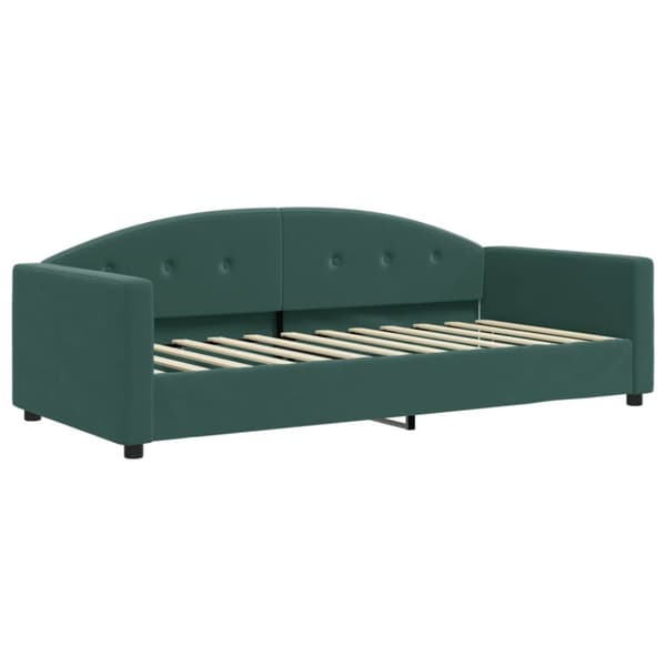 Dagbädd utdragbar mörkgrön 90x200 cm sammet