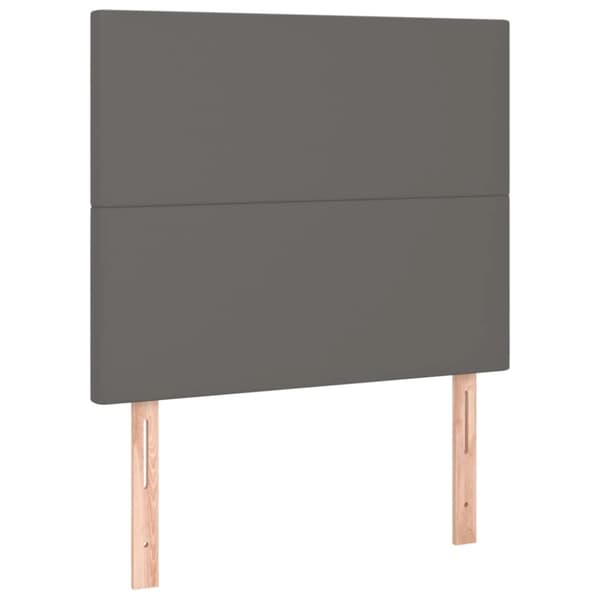kontinentalseng med madras 90x200 cm kunstlæder grå