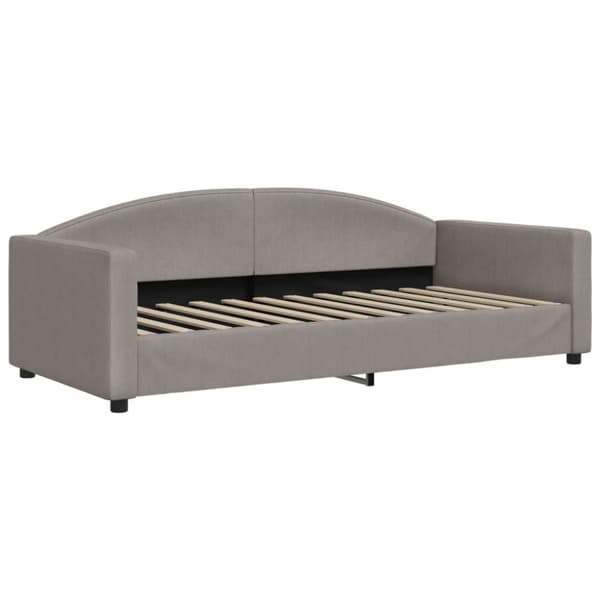Dagbädd utdragbar med lådor taupe 90x200 cm tyg