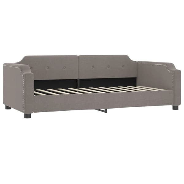 Dagbädd utdragbar med lådor taupe 100x200 cm tyg