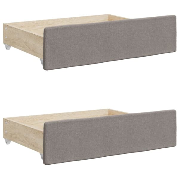 Dagbädd utdragbar med lådor taupe 100x200 cm tyg