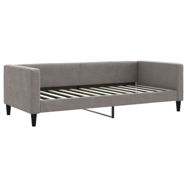 daybed med udtræk og madras 90x200 cm stof gråbrun