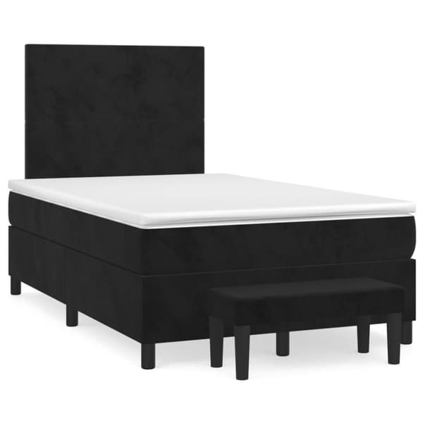 kontinentalseng med madras 120x190 cm velour sort