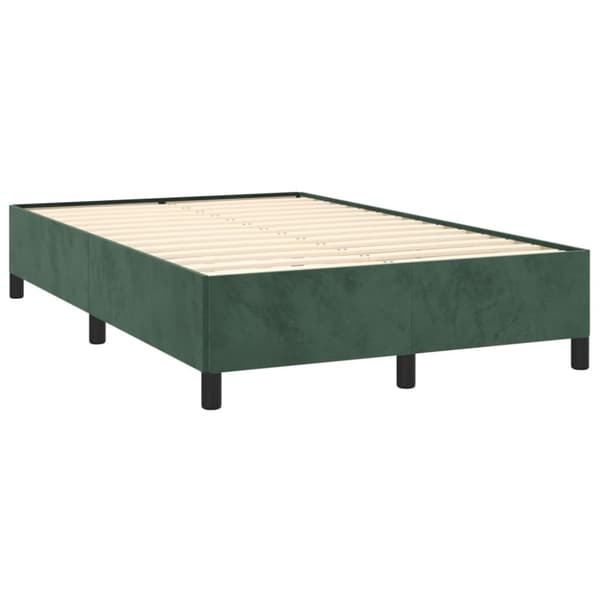 Ramsäng med madrass mörkgrön 120x190 cm sammet