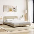 Miniatyrbillede 3 af 9: Seng med madras 160x200 cm stof cremefarvet