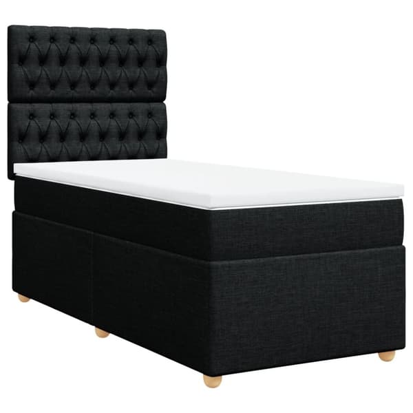 kontinentalseng med madras 90x190 cm stof sort