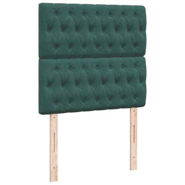 kontinentalseng med madras 90x190 cm fløjl mørkegrøn