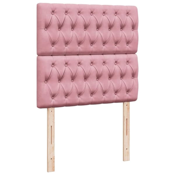 Ramsäng med madrass rosa 90x190 cm sammet
