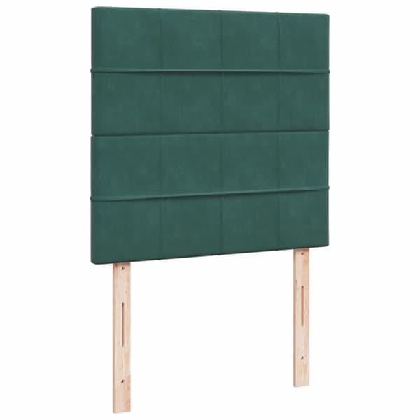 kontinentalseng med madras 80x200 cm fløjl mørkegrøn