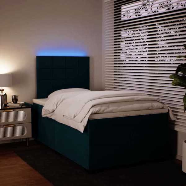 kontinentalseng med madras 120x190 cm velour blå