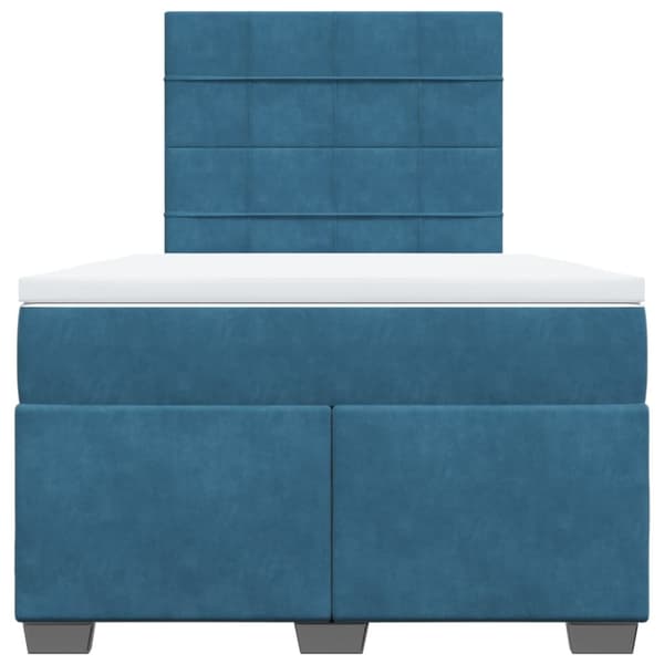 kontinentalseng med madras 120x190 cm velour blå