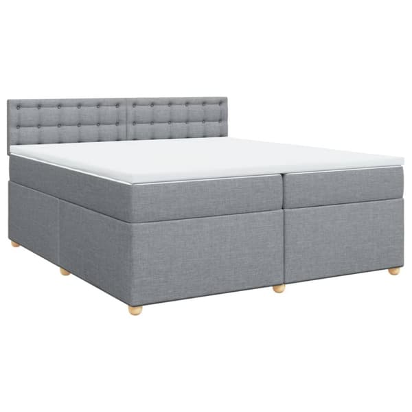 Ramsäng med madrass ljusgrå 200x200 cm tyg